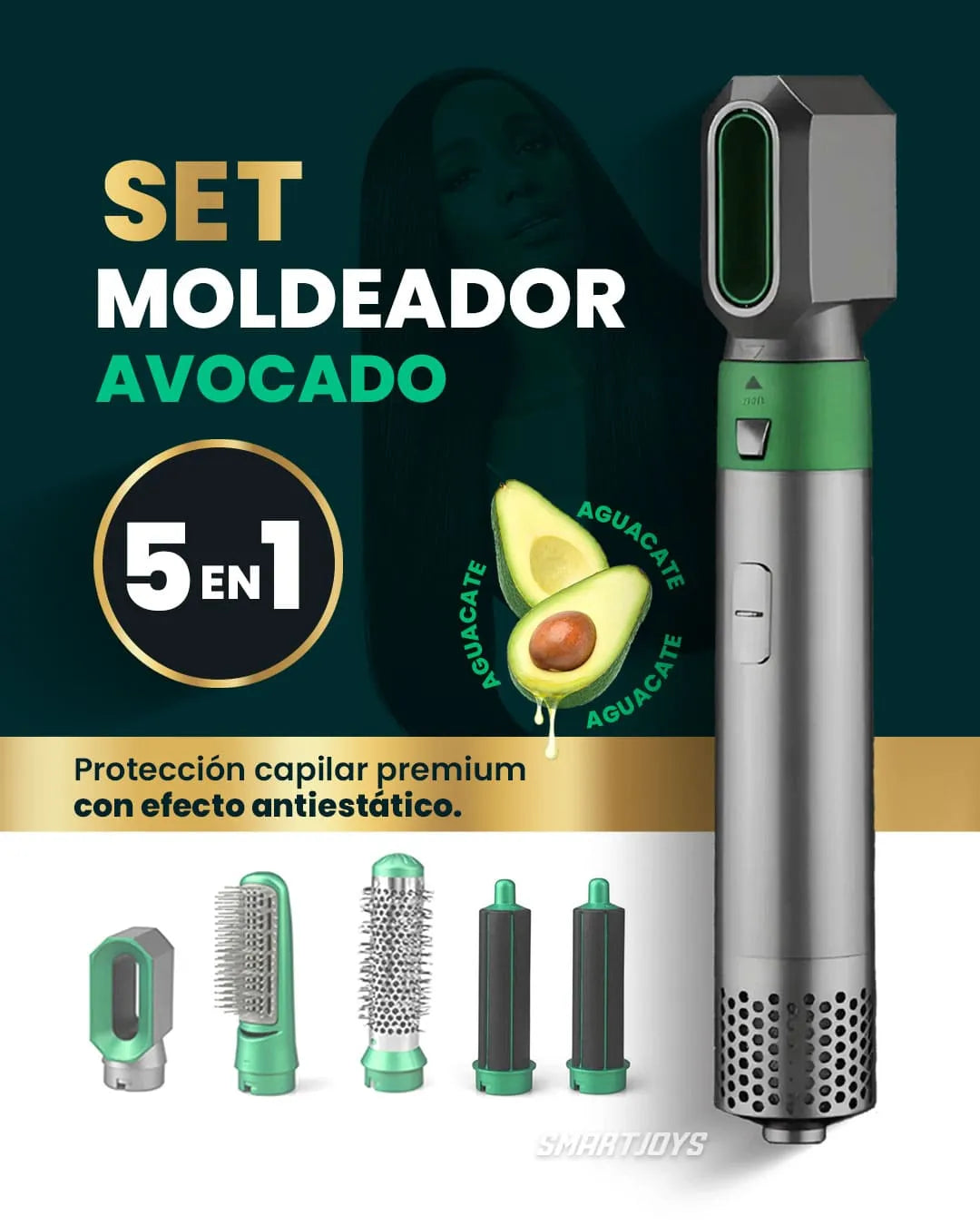 Set Moldeador 5 en 1 Aguacate – Peinado Profesional en Casa